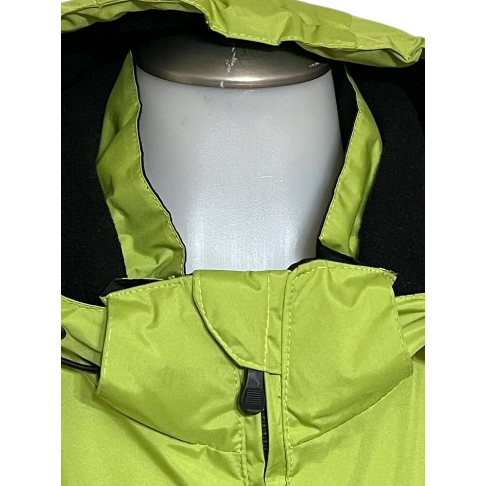 SB Active Bright Green & Black Hooded Winter Jacket Large 100% Polyester Quilte - Picture 15 of 15